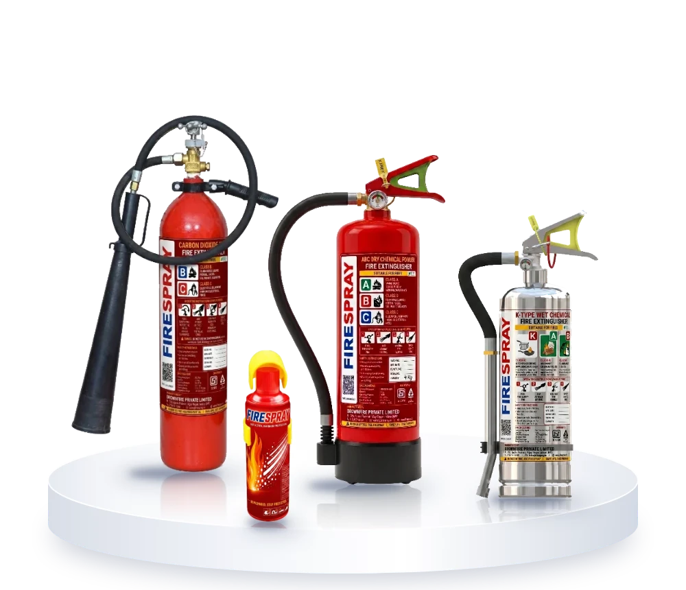 Buy fire extinguisher online: FireSpray CO2, ABC, kitchen K-type and car fire extinguishers